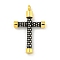 Ion Plating(IP) 304 Stainless Steel Pendants, with Enamel, Cross Charm, Golden, 29x18x4mm, Hole: 2mm