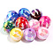 10Pcs UV Plating Colours Acrylic Beads, Printed Straight Hole Round Beads, Mixed Color, 15x15mm, Hole: 3mm