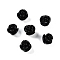 Synthetic Coral Carved Beads, Dyed, Flower, Half Drilled, Black, 8x8mm, Hole: 1.4mm