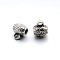 Tibetan Style Alloy Barrel Carved Flower Bail Beads Tube Bails, Loop Bails , Antique Silver, 10x8x7mm, Hole: 2mm