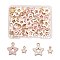 80Pcs 4 Styles Alloy Enamel Pendants, Star, Light Gold, Mixed Color, 20Pcs/Style