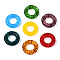 Handmade Lampwork Linking Rings, Textured Round Ring, Mixed Color, 25x5.5mm, Inner Diameter: 11.5mm