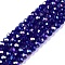 Electroplate Glass Beads Strands, AB Color Plated, Faceted, Rondelle, Blue, 3.5~3.8x3mm, Hole: 0.4mm, about 113~115pcs/strand, 12.80~12.99 inch(32.5~33cm)