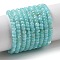 Natural Freshwater Shell Beads Strands, Dyed, Rondelle, Aquamarine, 3x2mm, Hole: 0.5mm, about 183~186pcs/strand, 14.96''(38cm)