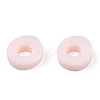 Flat Round Handmade Polymer Clay Bead Spacers CLAY-R067-4.0mm-27-5