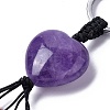 Natural Amethyst Heart with Mixed Gemstone Tassel Keychains KEYC-P012-03P-01-2