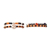 Halloween Theme Skull Synthetic Turquoise(Dyed) Stretch Bracelets Sets BJEW-JB09199-6