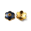 6-Petal Alloy Enamel Bead Caps ENAM-WH0063-02A-1