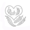 Heart & Feather Carbon Steel Cutting Dies Stencils PW-WG16038-01-2