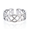 304 Stainless Steel Wire Wrap Open Cuff Ring RJEW-N040-35-2