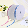 20 Yards Polyester Velvet Elastic Lace Trim with Pleated Organza Trimming OCOR-WH0087-06A-7