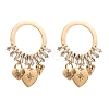 Flat Round Alloy Rhinestone Stud Earrings PW-WG8CF3F-01-1