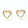 Brass Open Heart Ring RJEW-P018-04G-2