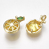 Brass Cubic Zirconia Charms KK-S348-323-2