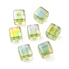 UV Plating Transparent Acrylic European Beads OACR-F004-10C-2