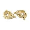 Brass Micro Pave Clear Cubic Zirconia Connector Charms KK-E068-VB065-2