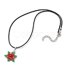 3Pcs 3 Styles Natural Carnelian(Dyed & Heated) & Dyed Malaysia Jade & Rose Quartz & Glass Snowflake Pendant Necklaces NJEW-JN05054-6