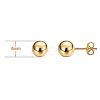 Brass Ball Stud Earrings EJEW-BB65739-O-1