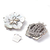 Natural White Shell Mother of Pearl Shell Box Clasps SSHEL-L011-30P-2