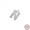 Real Platinum Plated Rhodium Plated 925 Sterling Silver Micro Pave Clear Cubic Zirconia Charms STER-P054-10P-N-1
