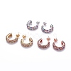 Brass Micro Pave Cubic Zirconia Stud Earrings EJEW-F198-07-01-1