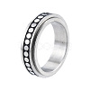 201 Stainless Steel Moon Phase Rotating Finger Ring RJEW-N043-29-1