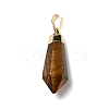 Natural Mixed Stone Pointed Pendants G-P474-02G-3