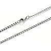 Non-Tarnish Men's 304 Stainless Steel Cuban Link Chain Necklace NJEW-S420-002P-1