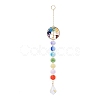 Natural & Synthetic Mixed Gemstone Tree with Glass Window Hanging Suncatchers HJEW-JM00853-02-2