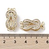 Brass Micro Pave Clear Cubic Zirconia Box Clasps KK-G491-01G-3