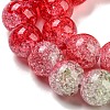 Spray Painted Crackle Glass Beads Strands DGLA-C002-8mm-06-4