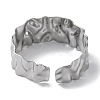 304 Stainless Steel Textured Open Cuff Bangle for Women BJEW-Q770-02P-3