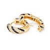Real 18K Gold Plated Cubic Zirconia Hoop Earrings EJEW-I260-21G-NR-3