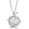 Platinum Brass Cage Pendant Necklaces PW-WG37135-26-1