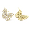 Cubic Zirconia Butterfly Stud Earrings EJEW-G353-04G-2