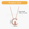 Chinese Zodiac Necklace Ox Necklace 925 Sterling Silver Rose Gold Cattle on the Moon Pendant Charm Necklace Zircon Moon and Star Necklace Cute Animal Jewelry Gifts for Women JN1090B-2