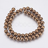 Electroplate Non-Magnetic Synthetic Hematite Beads Strands G-F585-A-8mm-3