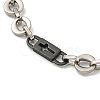 Two Tone 304 Stainless Steel Oval & Cross Link Chain Bracelet BJEW-B078-24BP-2