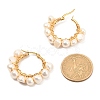 Ring Natural Pearl Beads Hoop Earrings for Girl Women EJEW-JE04685-6