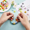 100Pcs Silicone Beads 14mm Silicone Abacus Beads Rubber Beads Large Hole Colored Loose Spacer Beads for DIY Necklace Bracelet Keychain Craft Jewelry Making JX323A-4