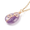 Natural Amethyst Teardrop Pendant Necklace NJEW-JN03900-03-4