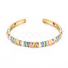 Stripe Enamel Cuff Bangle BJEW-S141-013-3