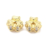 Brass Micro Pave Clear Cubic Zirconia Charms KK-Z044-04G-1