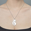 Non-Tarnish 201 Stainless Steel Hollow Abstract Face Pendant Necklace NJEW-OY001-83-2