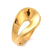 Ion Plating(IP) 304 Stainless Steel Teardrop Finger Rings for Women RJEW-S414-68B-G-1