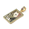 Brass Micro Pave Cubic Zirconia Pendants with Enamel KK-H458-04G-05-2