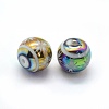 Opaque Spray Painted Glass Beads LAMP-P050-E01-10mm-2