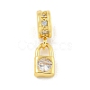 Brass Micro Pave Clear Cubic Zirconia Pendants KK-U007-02G-05-1