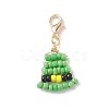 Saint Patrick's Day Glass Beaded Pendant Decorations HJEW-JM00776-2