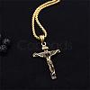 Cross Pendant Necklace with Jesus Crucifix Religious Necklace Sacrosanct Charm Neck Chain Jewelry Gift for Birthday Easter Thanksgiving Day JN1109C-7